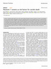 Research paper thumbnail of Neurexin 1 variants as risk factors for suicide death