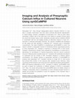 Research paper thumbnail of Imaging and Analysis of Presynaptic Calcium Influx in Cultured Neurons Using synGCaMP6f