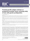 Research paper thumbnail of Prostate-specific antigen velocity in a prospective prostate cancer screening study of men with genetic predisposition