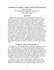 Research paper thumbnail of 1-Evolutionary Psychology , Complex Systems , and Social Theory