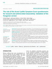 Research paper thumbnail of The role of the Acute Cystitis Symptom Score questionnaire for research and antimicrobial stewardship. Validation of the Hungarian version