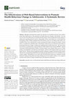 Research paper thumbnail of The Effectiveness of Web-Based Interventions to Promote Health Behaviour Change in Adolescents: A Systematic Review