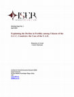 Research paper thumbnail of Explaining the decline in fertility among citizens of the GCC countries: the case of the UAE