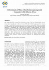 Research paper thumbnail of Determinants of Make or Buy Decision Among Listed Companies in Subsaharan Africa