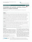 Research paper thumbnail of Antioxidant and cytotoxic activities of three species of tropical seaweeds