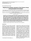 Research paper thumbnail of Mapping groundwater potential in Kitui District, Kenya using geospatial technologies