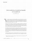 Research paper thumbnail of L De la medicina a la práctica basada en la evidencia