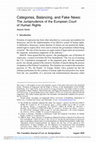 Research paper thumbnail of Categories, Balancing, and Fake News: The Jurisprudence of the European Court of Human Rights