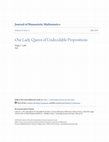 Research paper thumbnail of Our Lady, Queen of Undecidable Propositions