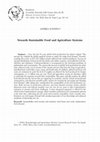 Research paper thumbnail of Towards Sustainable Food and Agriculture Systems