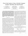 Research paper thumbnail of Power Grid Analysis Using a Flexible Conjugate Gradient Algorithm with Sparsification