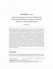 Research paper thumbnail of Exploring Nexus between Creative Thinking and Entrepreneurial Intention of students in a Nigerian University: Counselling Implications