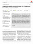 Research paper thumbnail of Feedback by automatic assessment systems used in mathematics homework in the engineering field