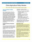 Research paper thumbnail of China Agriculture Policy Review