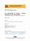 Research paper thumbnail of Une anthropologie de l’énergie : l’éthique énergétique vue par l’ethnographie. À propos d’Energy Research & Social Science, vol. 30, 2017