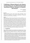 Research paper thumbnail of Trafficking of Human Beings for the Purpose of Organ Removal: Are (International) Legal Instruments Effective Measures to Eradicate the Practice?