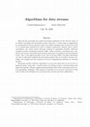 Research paper thumbnail of Algorithms for Data Streams