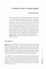 Research paper thumbnail of El malestar social y la víctima-cómplice