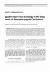 Research paper thumbnail of Epstein-Barr virus serology in the diagnosis of nasopharyngeal carcinoma