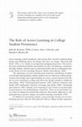 Research paper thumbnail of The role of active learning in college student persistence