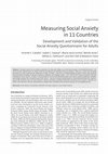 Research paper thumbnail of Measuring Social Anxiety in 11 Countries