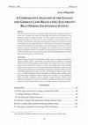 Research paper thumbnail of A COMPARATIVE ANALYSIS OF THE ITALIAN AND GERMAN LAWS REGULATING ELECTRICITY BILLS DURING EXCEPTIONAL EVENTS