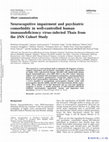 Research paper thumbnail of Neurocognitive impairment and psychiatric comorbidity in well-controlled human immunodeficiency virus–infected Thais from the 2NN Cohort Study