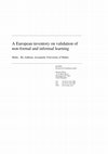 Research paper thumbnail of European Inventory on Validation of non-formal and informal learning