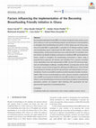 Research paper thumbnail of Factors influencing the implementation of the becoming breastfeeding friendly initiative in Ghana