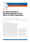 Research paper thumbnail of The African Capacity for Immediate Response to Crisis: Advice for African Policymakers