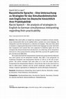 Research paper thumbnail of Rassistische Sprache – Eine Untersuchung zu Strategien für das Simultandolmetschen vom Englischen ins Deutsche hinsichtlich ihrer Praktikabilität