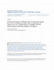 Research paper thumbnail of Characterization of Molecular Communication Based on Cell Metabolism Through Mutual Information and Flux Balance Analysis