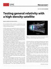 Research paper thumbnail of Testing general relativity with a high-density satellite