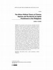 Research paper thumbnail of The Ethico-Political Theory of Thomas Aquinas and the Revival of Capital Punishment in the Philippines