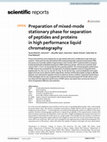 Research paper thumbnail of Preparation of mixed-mode stationary phase for separation of peptides and proteins in high performance liquid chromatography