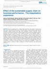 Research paper thumbnail of Effect of the sustainable supply chain on business performance - The maquiladora experience