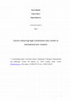 Research paper thumbnail of Factors enhancing the choice of higher resource commitment entry modes in international new ventures