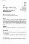 Research paper thumbnail of Journalism under pressure in conflict zones: A study of journalists and editors in seven countries