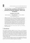 Research paper thumbnail of Working Time and Work-Life Balance in Romania during the Pandemic Issues and Evolutions