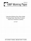 Research paper thumbnail of Liberalized Markets Have More Stable Exchange Rates: Short-Run Evidence From Four Transition Countries