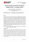 Research paper thumbnail of Entrepreneurship Advancement and Malaysia Immigrant Policy: A Conceptual Analysis