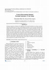 Research paper thumbnail of Criteria Determining Optimal Portfolio Selection: A Case Study