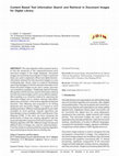 Research paper thumbnail of Content Based Text Information Search and Retrieval in Document Images for Digital Library