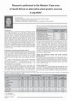 Research paper thumbnail of Research performed in the Western Cape area of South Africa on alternative plant protein sources in pig diets