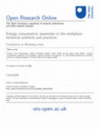 Research paper thumbnail of Energy consumption awareness in the workplace: technical artefacts and practices