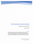 Research paper thumbnail of RECOGNIZING HINDUPHOBIA