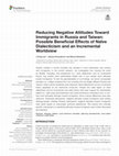 Research paper thumbnail of Reducing Negative Attitudes Toward Immigrants in Russia and Taiwan: Possible Beneficial Effects of Naïve Dialecticism and an Incremental Worldview