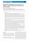 Research paper thumbnail of Experimental investigation of the importance of litterfall in lowland semi-evergreen tropical forest nutrient cycling