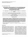 Research paper thumbnail of Purification and properties of a new dehalogenase enzyme from Pseudomonas sp. B6P grow in 3- chloropropionate (3CP)