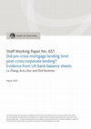 Research paper thumbnail of Did Pre-Crisis Mortgage Lending Limit Post-Crisis Corporate Lending? Evidence from UK Bank Balance Sheets